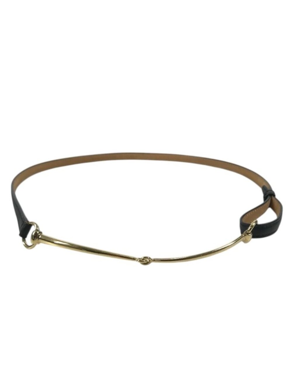 Gucci Belt Logo Horsebit Thin Leather Black